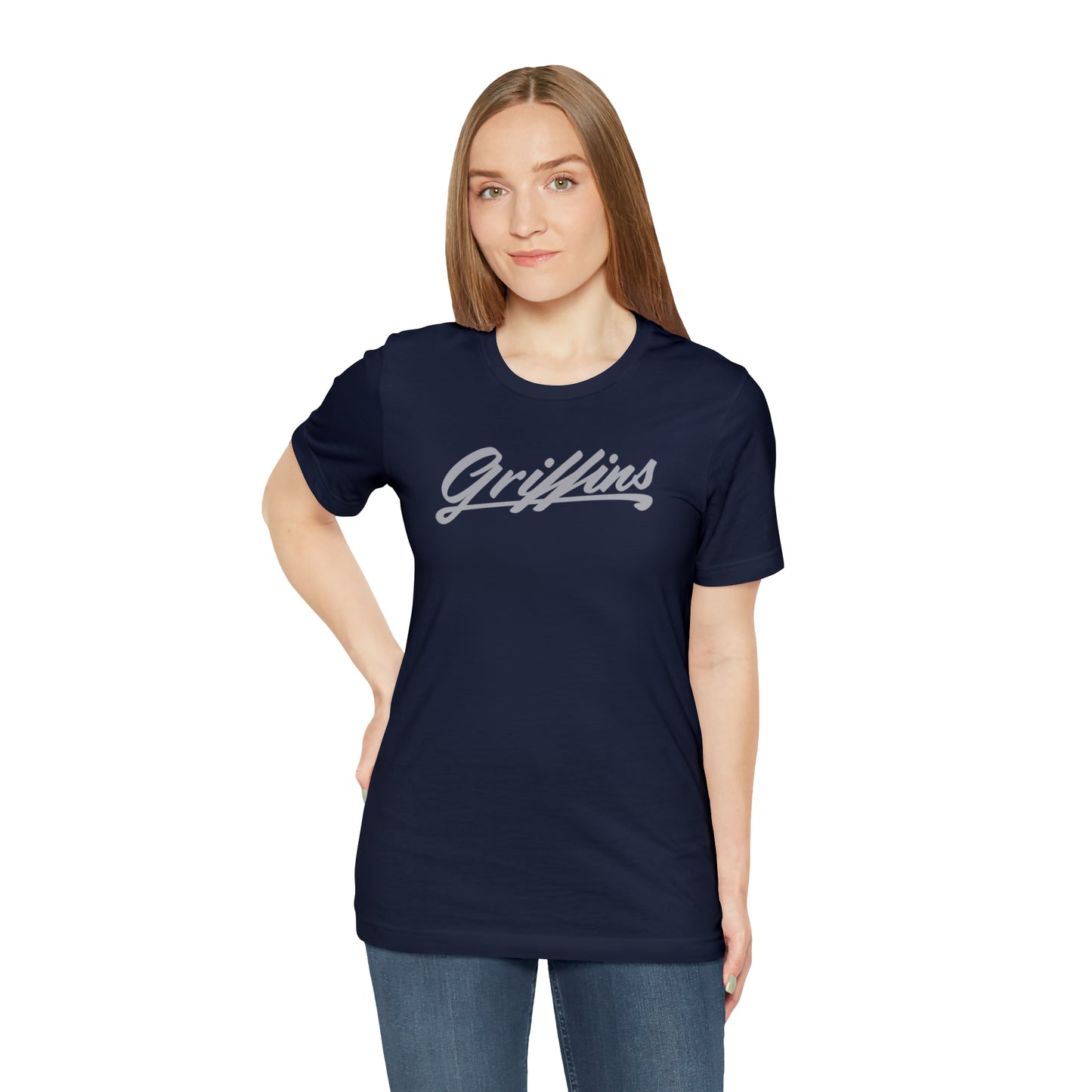 Griffins Script Tee Grey—Adult