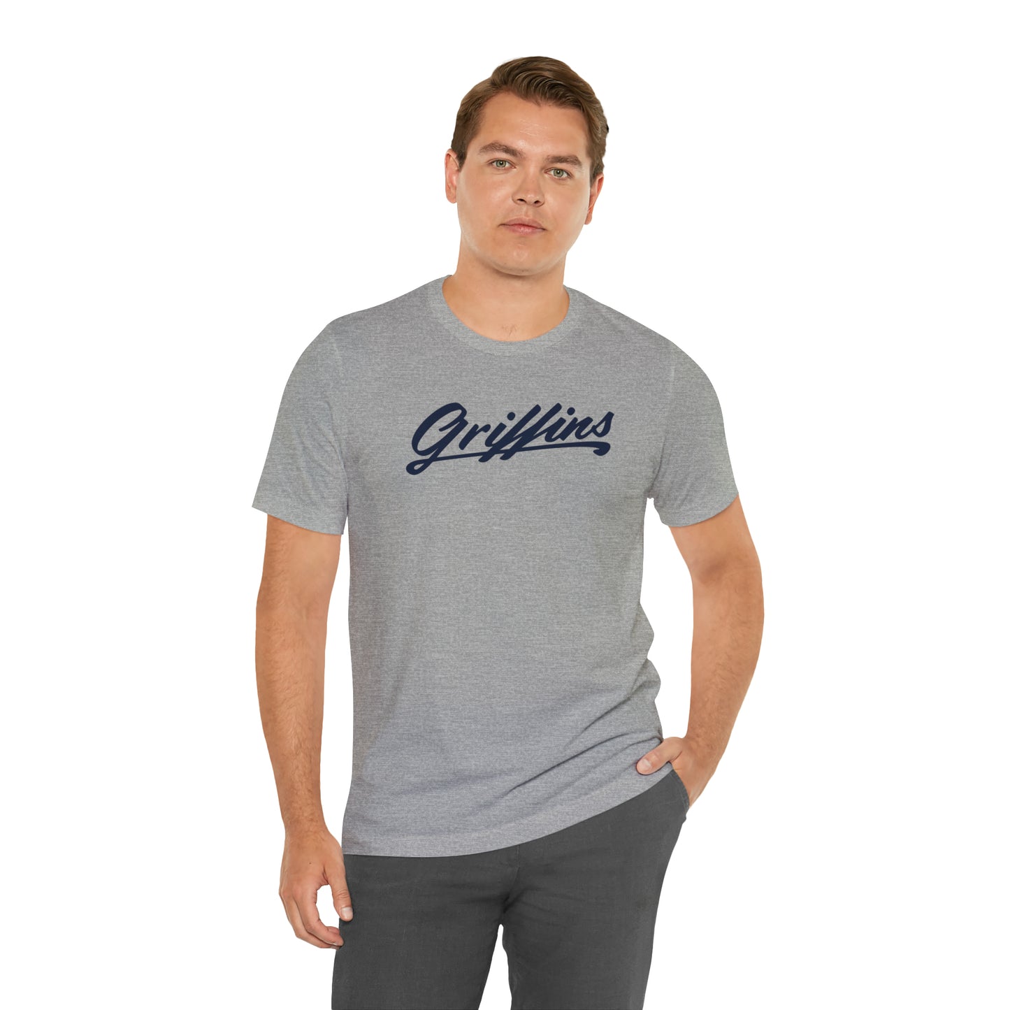 Griffins Script Tee Grey—Adult